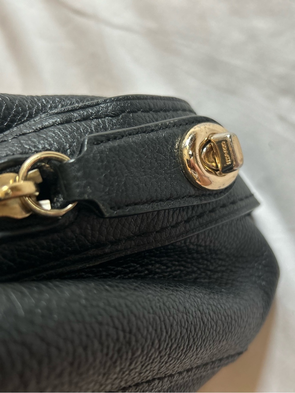 Coach Edie Black Pebbled Leather Shoulder Bag - Picture 9 of 15